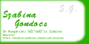 szabina gondocs business card